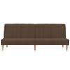 vidaXL Καναπές Κρεβάτι Διθέσιος Καφέ Υφασμάτινος με Υποπόδιο