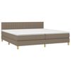 vidaXL &Kappa;&rho;&epsilon;&beta;ά&tau;&iota; Boxspring &mu;&epsilon; &Sigma;&tau;&rho;ώ&mu;&alpha; & LED Taupe 200x200 &epsilon;&kappa;. &Upsilon;&phi;&alpha;&sigma;&mu;ά&tau;&iota;&nu;&omicron;