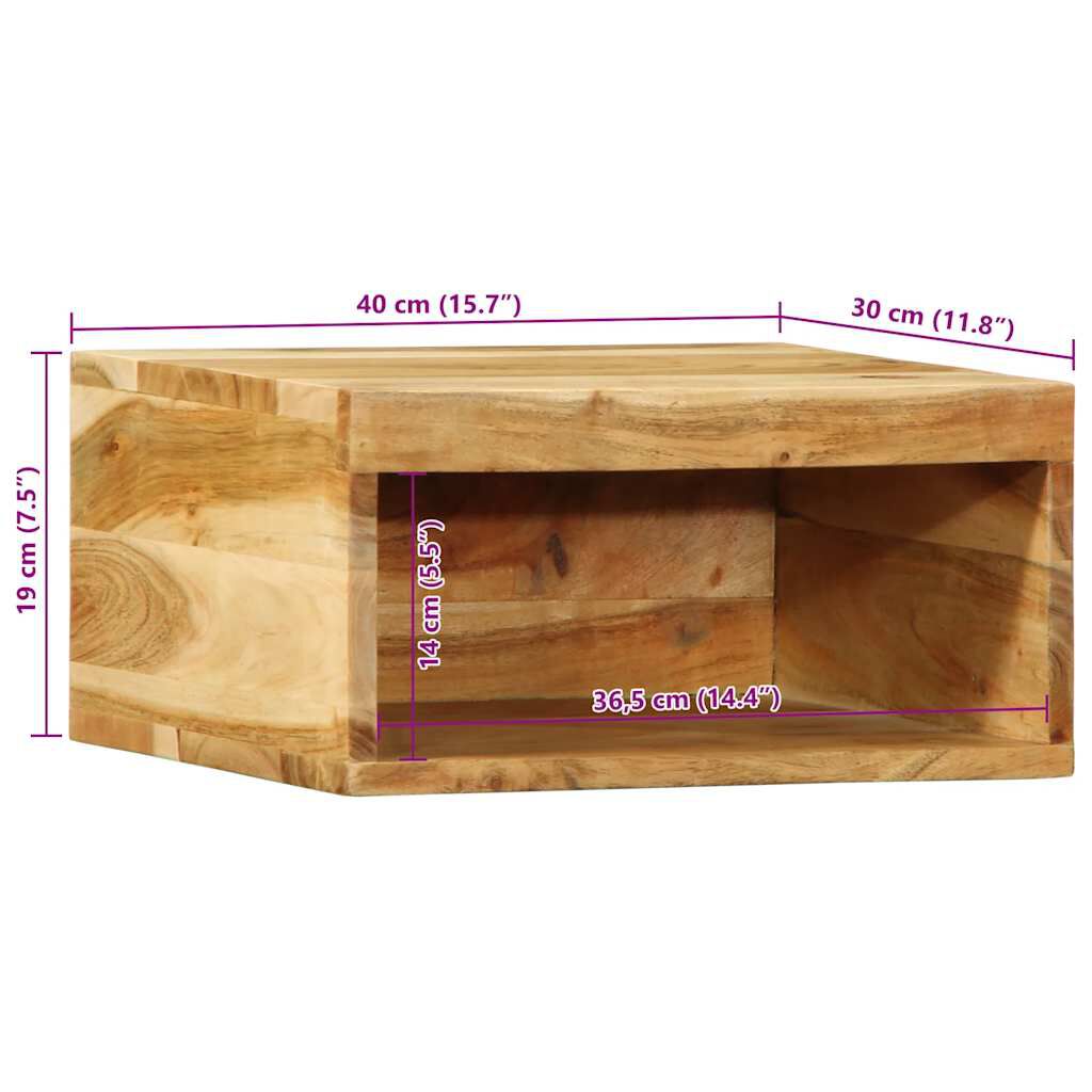 vidaXL Επίτοιχο ντουλάπι τηλεόρασης 40x30x19 cm Μασίφ ξύλο ακακίας
