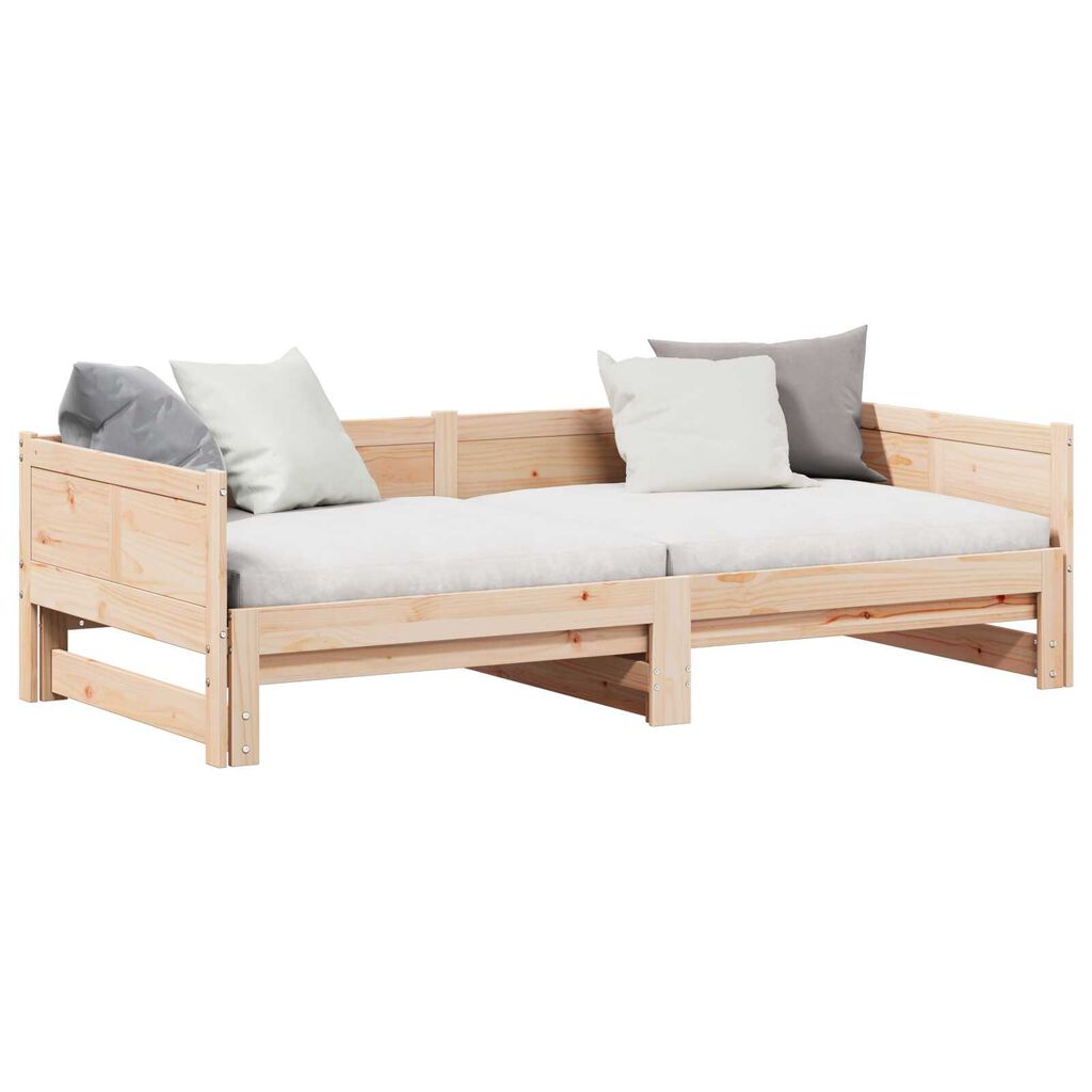 vidaXL Pull-out Κρεβάτι Ημέρας 90x200 εκ Μασίφ Ξύλο Πεύκο