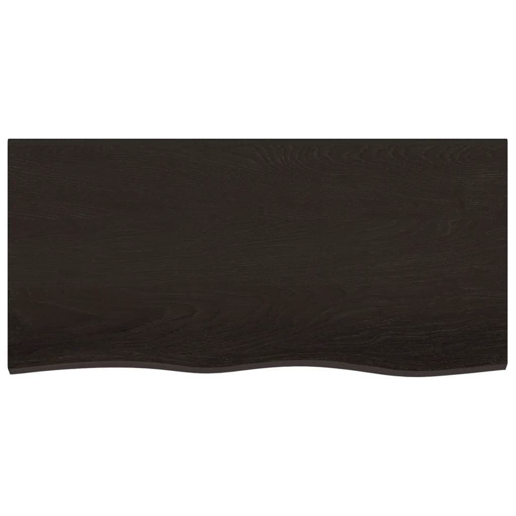 vidaXL Πάγκος Μπάνιου Σκούρο Καφέ 100x50x(2-6) εκ. Επεξεργ. Μασίφ Ξύλο