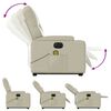 vidaXL Πολυθρόνα Μασάζ Ηλεκτρ. Ανακλινόμενη με Ανύψωση Κρεμ Συνθ.Δέρμα