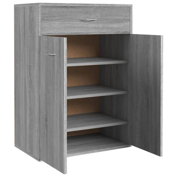 vidaXL Παπουτσοθήκη Γκρι Sonoma 60x35x84 εκ. από Επεξεργασμένο Ξύλο