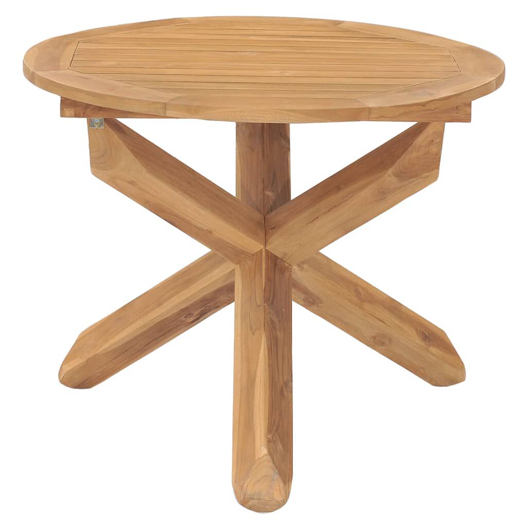 vidaXL Τραπεζαρία Κήπου Ø90 x 75 εκ. από Μασίφ Ξύλο Teak