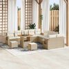 vidaXL Σετ Καναπέ Κήπου 13 pcs Μπεζ συνθετικό ρατάν
