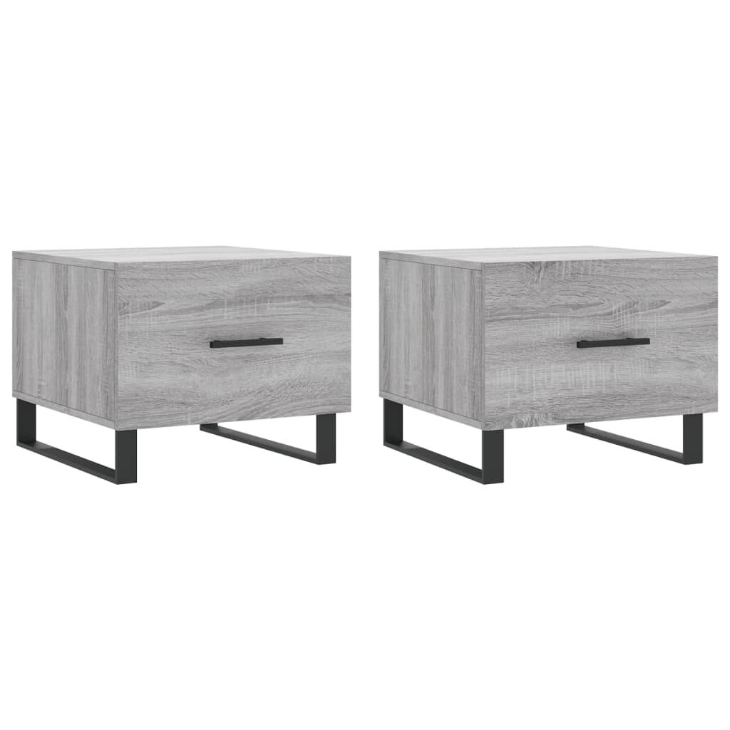 vidaXL Τραπεζάκια Σαλονιού 2 τεμ Γκρι sonoma 50x50x40 εκ Επεξ. Ξύλο