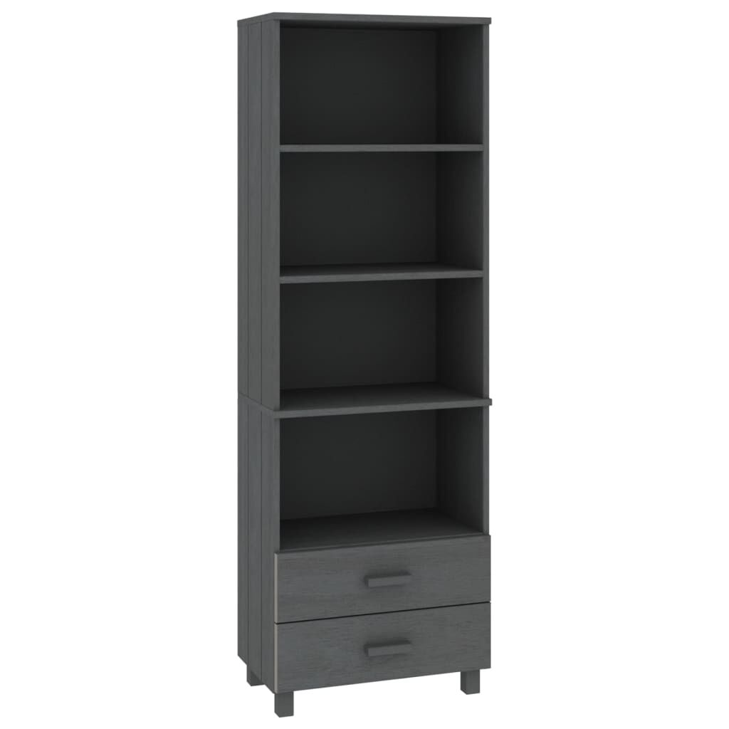 vidaXL Ραφιέρα HAMAR Σκ. Γκρι 60 x 35 x 180 εκ. από Μασίφ Ξύλο Πεύκου