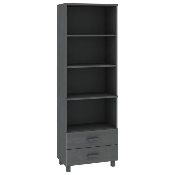 vidaXL Ραφιέρα HAMAR Σκ. Γκρι 60 x 35 x 180 εκ. από Μασίφ Ξύλο Πεύκου