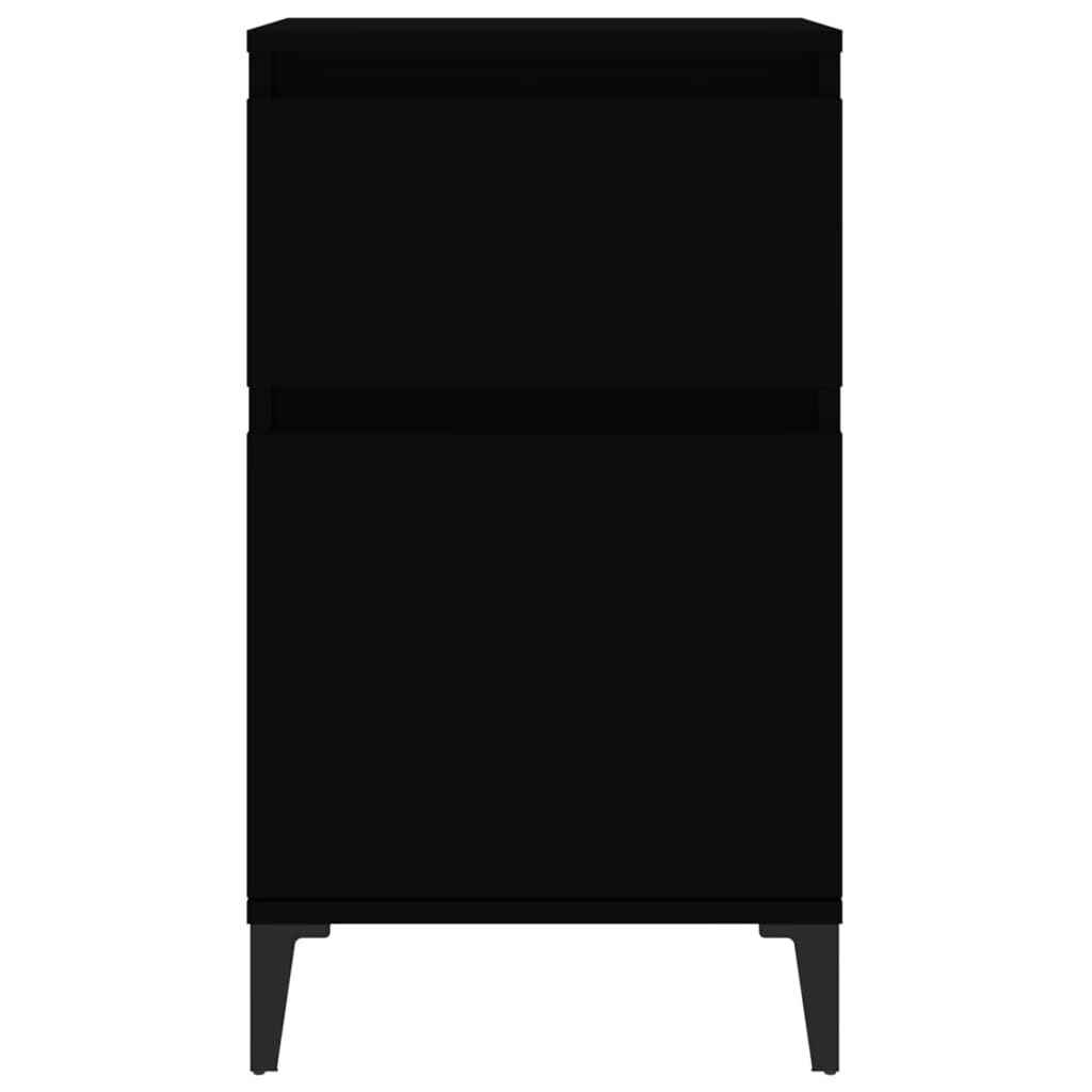 vidaXL Κομοδίνα 2 τεμ. Μαύρα 40x35x70 εκ.