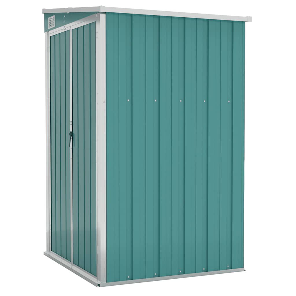 vidaXL Αποθήκη Κήπου Επιτοίχια Πράσινη 118x100x178 εκ από Γαλβ. Ατσάλι