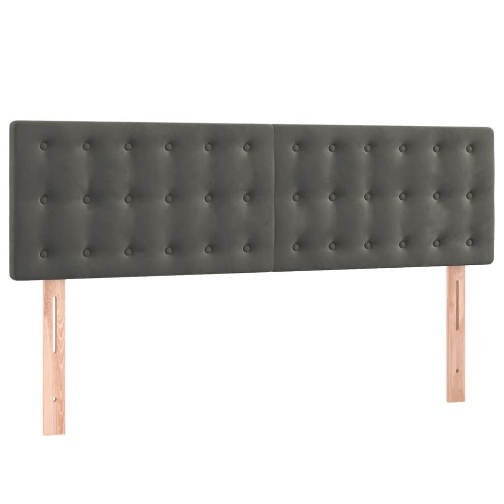 vidaXL Κρεβάτι Boxspring με Στρώμα Σκούρο Γκρι 140x200 εκ. Βελούδινο
