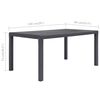 vidaXL Τραπέζι Κήπου Καφέ με Εμφάνιση Ρατάν 150x90x72 εκ. Πλαστικό