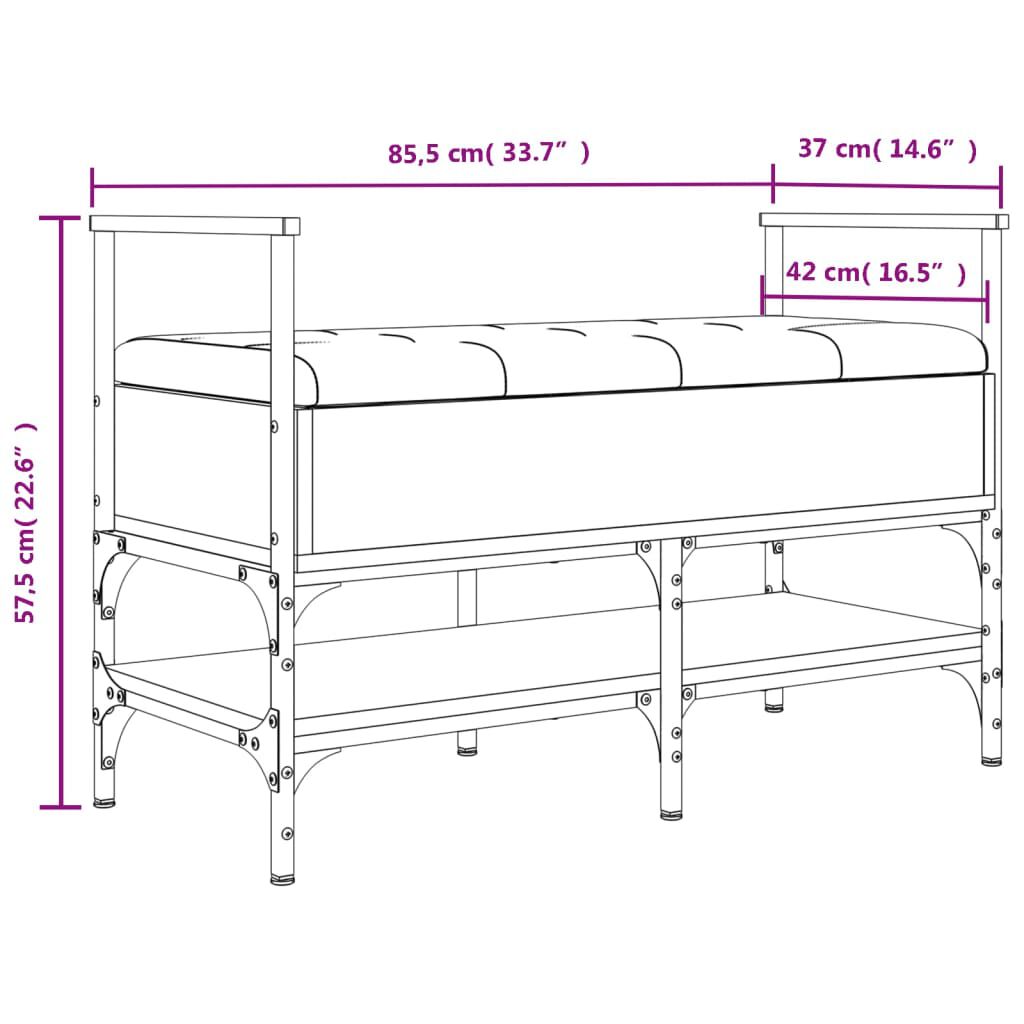 vidaXL Παπουτσοθήκη Γκρι Sonoma 85,5x42x57,5εκ. από Επεξεργασμένο Ξύλο