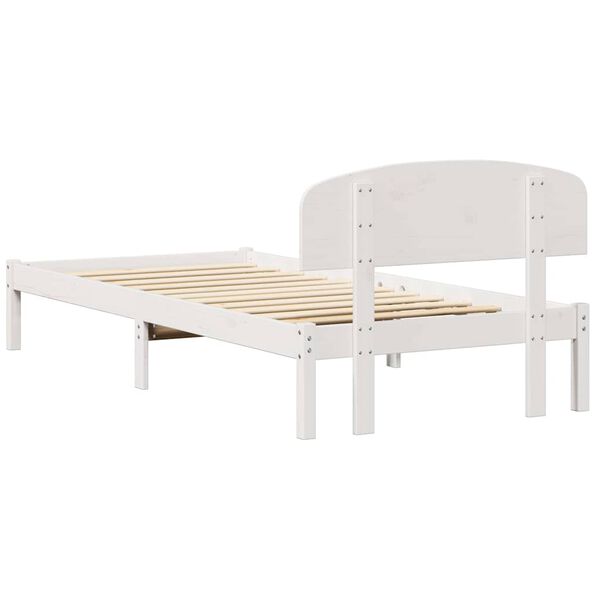vidaXL Σκελετός Κρεβατιού Λευκό 100 x 200 cm Μασίφ ξύλο πεύκου