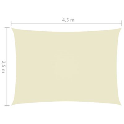 vidaXL Πανί Σκίασης Ορθογώνιο Κρεμ 2,5 x 4,5 μ. από Ύφασμα Oxford