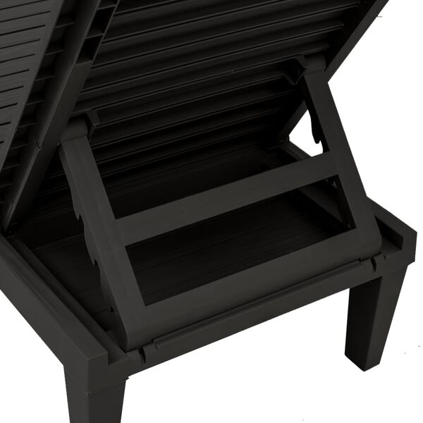 vidaXL Ξαπλώστρα Μαύρη 155 x 58 x 83 εκ. από Πολυπροπυλένιο