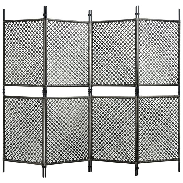 vidaXL Διαχωριστικό Δωματίου 4 Πάνελ Ανθρακί 240x200 εκ. Συνθετ. Ρατάν