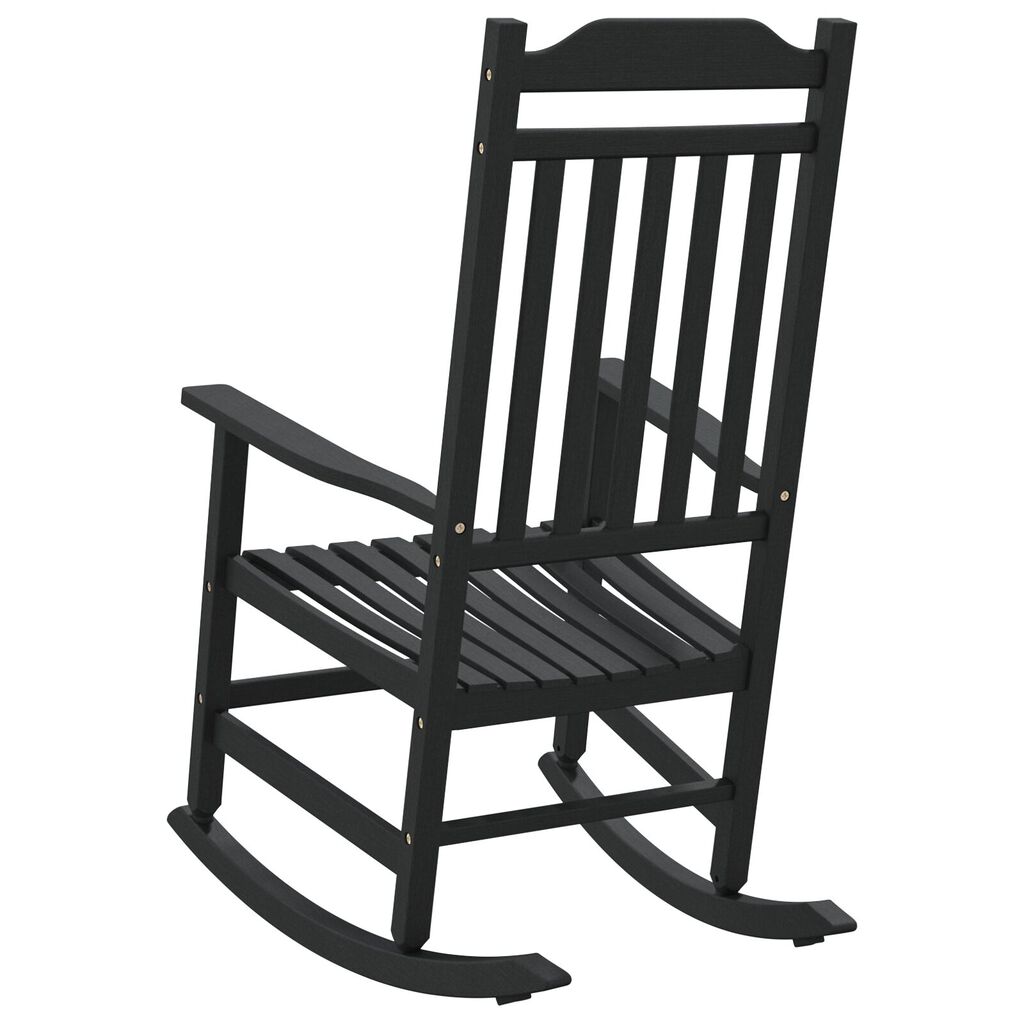 vidaXL Κουνιστή καρέκλα Κήπου Μαύρη 65x84x114 εκ. HDPE