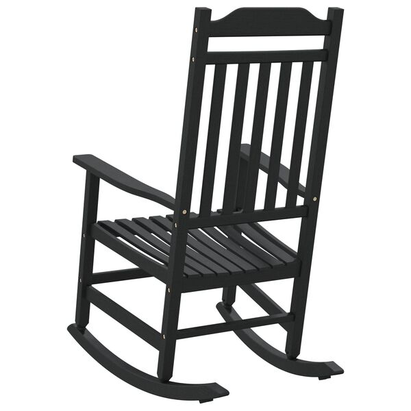 vidaXL Κουνιστή καρέκλα Κήπου Μαύρη 65x84x114 εκ. HDPE