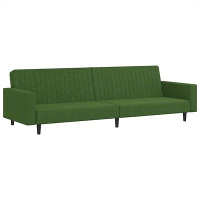 vidaXL Καναπές Κρεβάτι Διθέσιος Σκούρο Πράσινο Βελούδινος