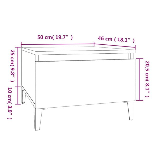 vidaXL Τραπέζι Βοηθητικό Γκρι Σκυροδ. 50x46x35 εκ. Επεξεργασμένο Ξύλο