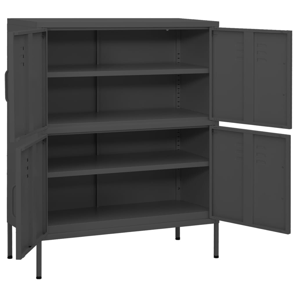 vidaXL Ντουλάπι Αποθήκευσης Ανθρακί 80 x 35 x 101,5 εκ. από Ατσάλι