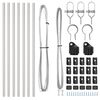 vidaXL Πό posts φράχτη 7 pcs Ασημί Ø32mm 80 εκ Γαλβανισμένος χάλυβας