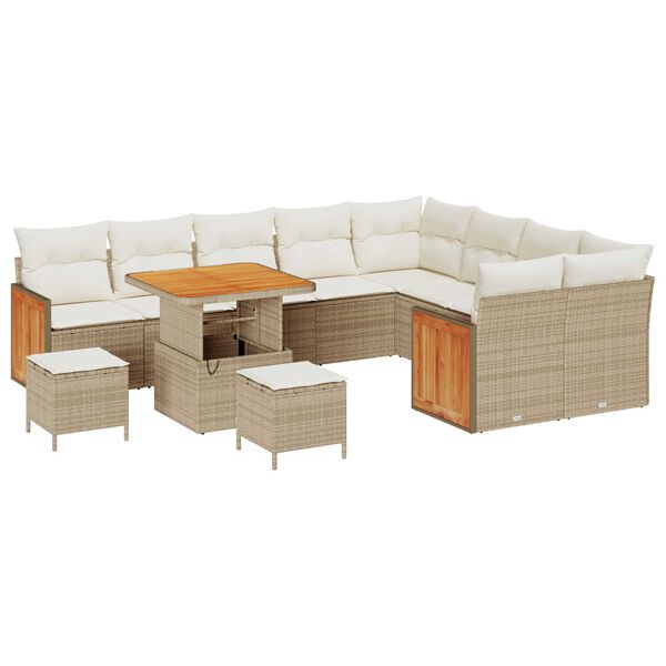 vidaXL Σετ Καναπέ Κήπου 12 pcs Μπεζ, Κρέμα 80 x 80 x 71 cm