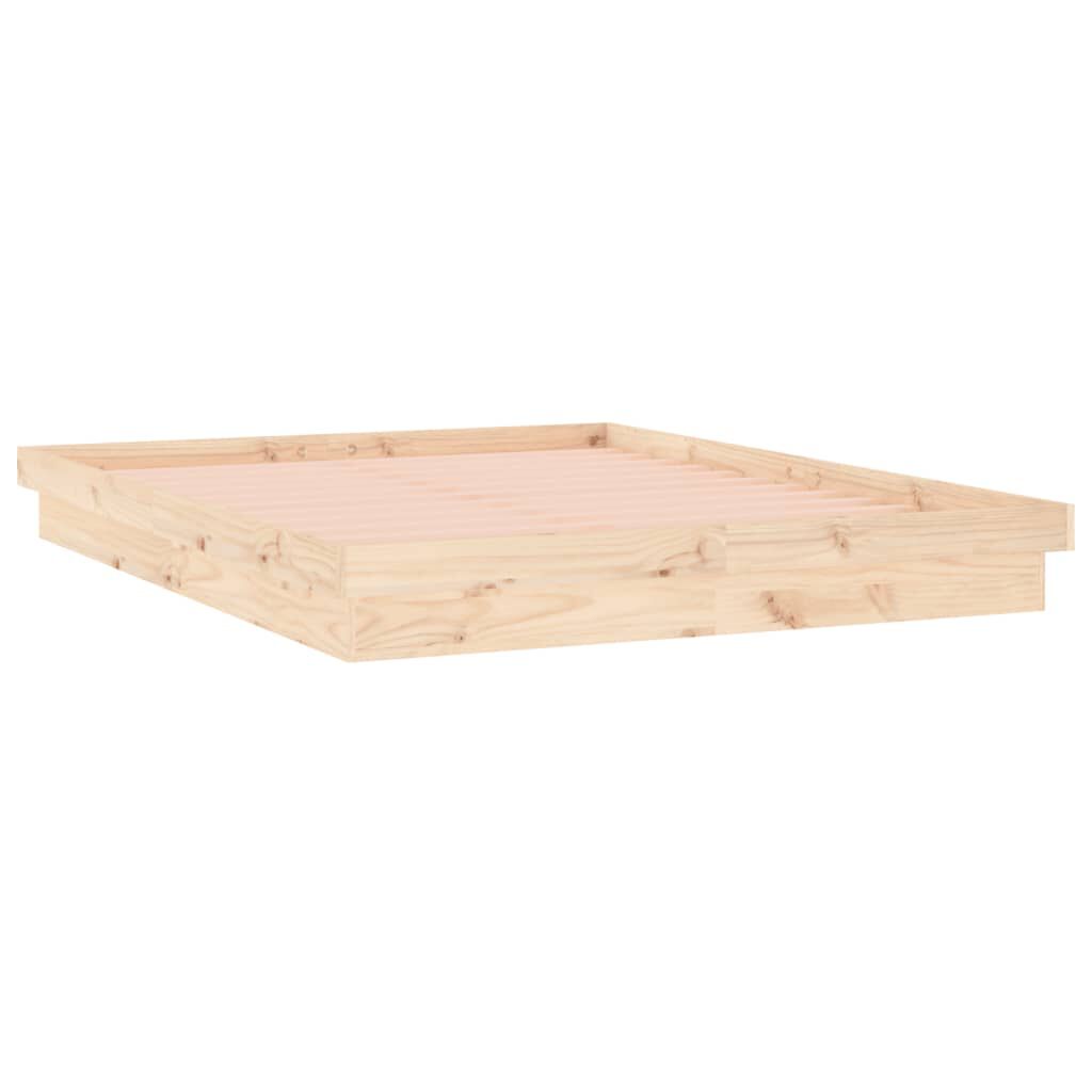 vidaXL Πλαίσιο Κρεβατιού με LED 160 x 200 εκ. από Μασίφ Ξύλο