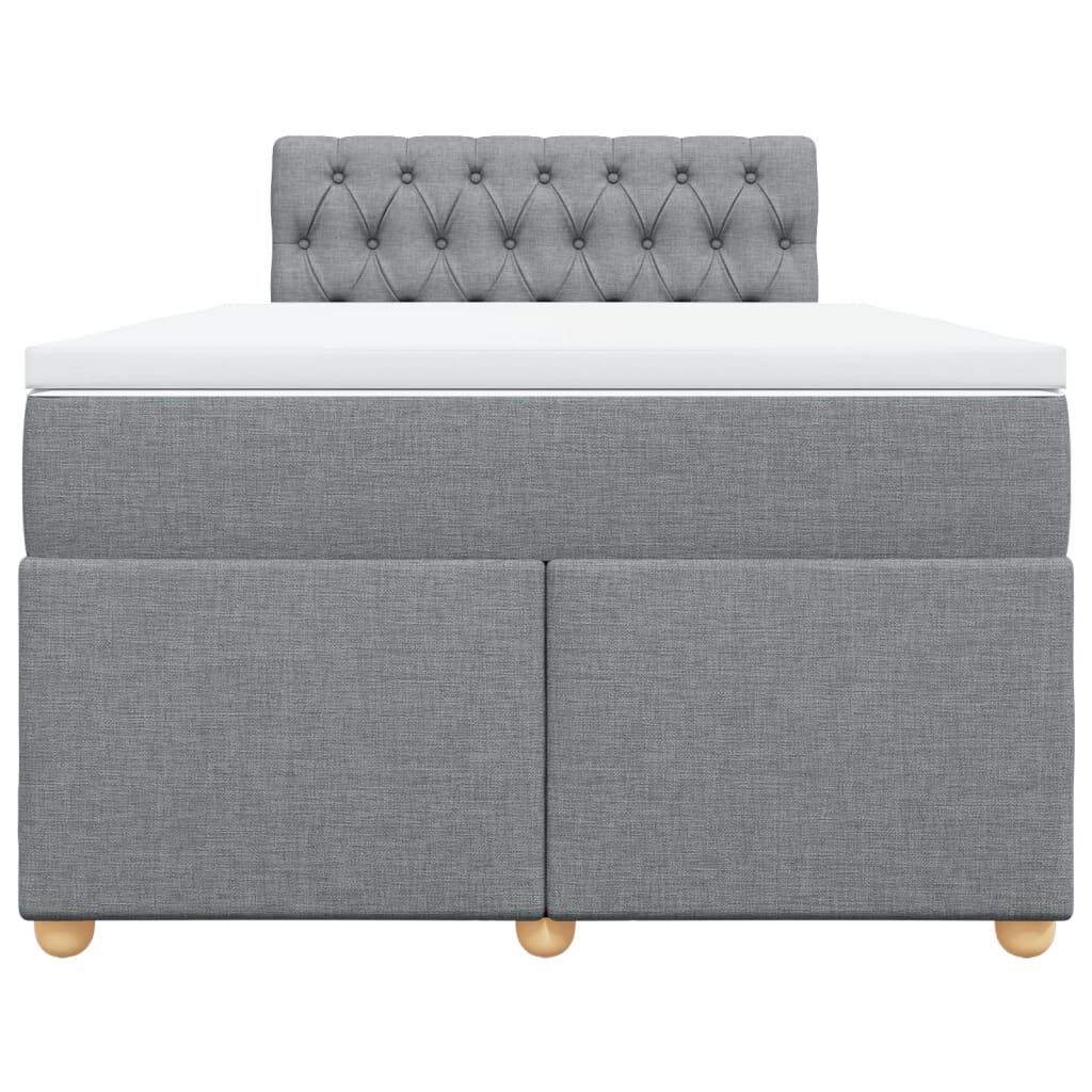 vidaXL Κρεβάτι Boxspring με Στρώμα Ανοιχτό Γκρι 120x200 εκ. Υφασμάτινο
