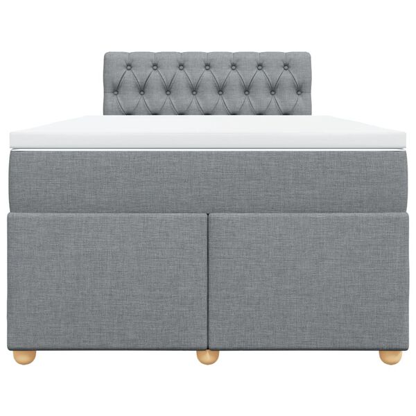 vidaXL Κρεβάτι Boxspring με Στρώμα Ανοιχτό Γκρι 120x200 εκ. Υφασμάτινο