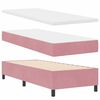 vidaXL Κρεβάτι Box Spring LED με Στρώμα Ροζ 80 x 200 cm Βελούδο