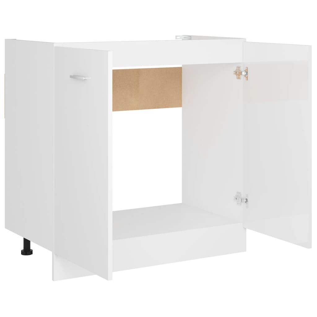 vidaXL Ντουλάπι Νεροχύτη Lyon Γυαλιστερό Λευκό 80x46x81,5εκ.