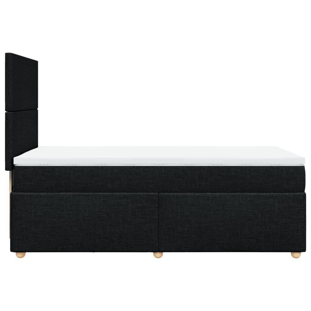 vidaXL Κρεβάτι Boxspring με Στρώμα Μαύρο 100 x 200 εκ. Υφασμάτινο