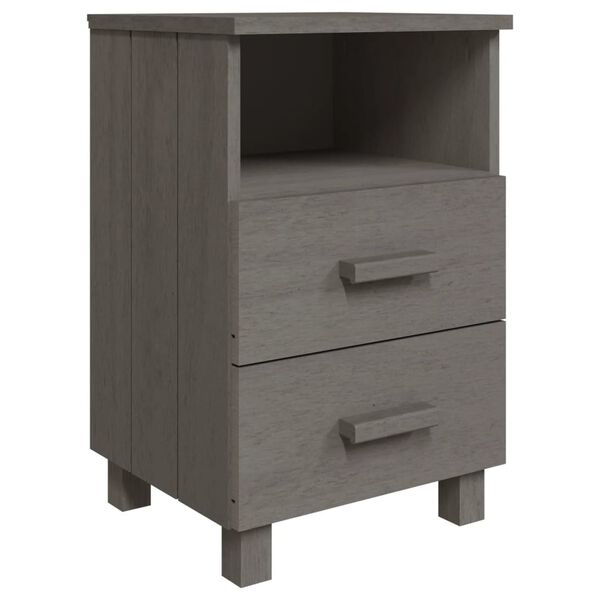 vidaXL Κομοδίνο HAMAR 2 Τεμ. Αν. Γκρι 40x35x62 εκ. Μασίφ Ξύλο Πεύκου