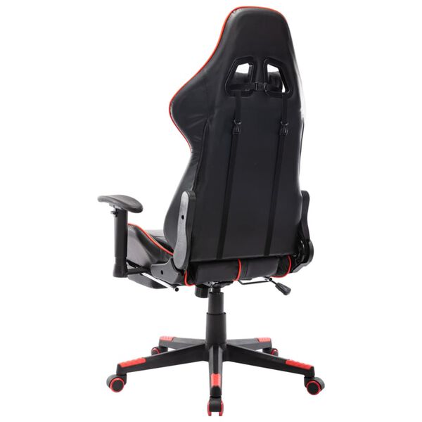 vidaXL Καρέκλα Gaming με Υποπόδιο Μαύρο / Κόκκινο από Συνθετικό Δέρμα