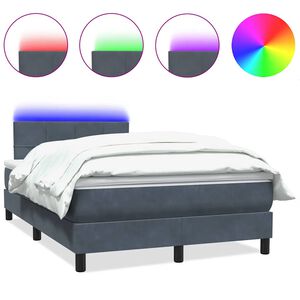 vidaXL &Kappa;&rho;&epsilon;&beta;ά&tau;&iota; Boxspring &mu;&epsilon; &Sigma;&tau;&rho;ώ&mu;&alpha; & LED &Sigma;&kappa;&omicron;ύ&rho;&omicron; &gamma;&kappa;&rho;&iota; 120x220 cm &Beta;&epsilon;&lambda;&omicron;ύ&delta;&iota;&nu;&omicron;