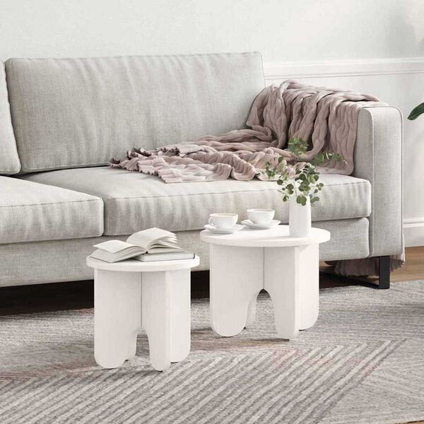 vidaXL Τραπεζάκι σαλονιού 2 pcs Λευκό 39.5 x 39.5 x 30 εκ.