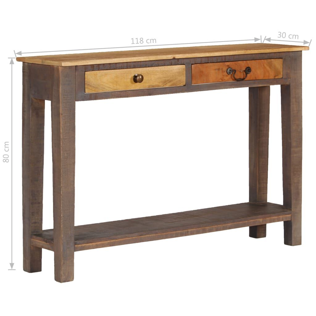 vidaXL Κονσόλα Τραπέζι Vintage Στιλ 118 x 30 x 80 εκ. από Μασίφ Ξύλο
