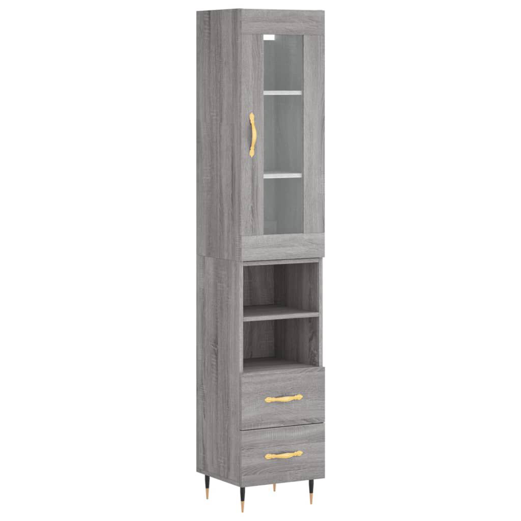 vidaXL Μπουφές Sonoma Γκρι 34,5 x 34 x 180 εκ. από Επεξεργασμένο Ξύλο