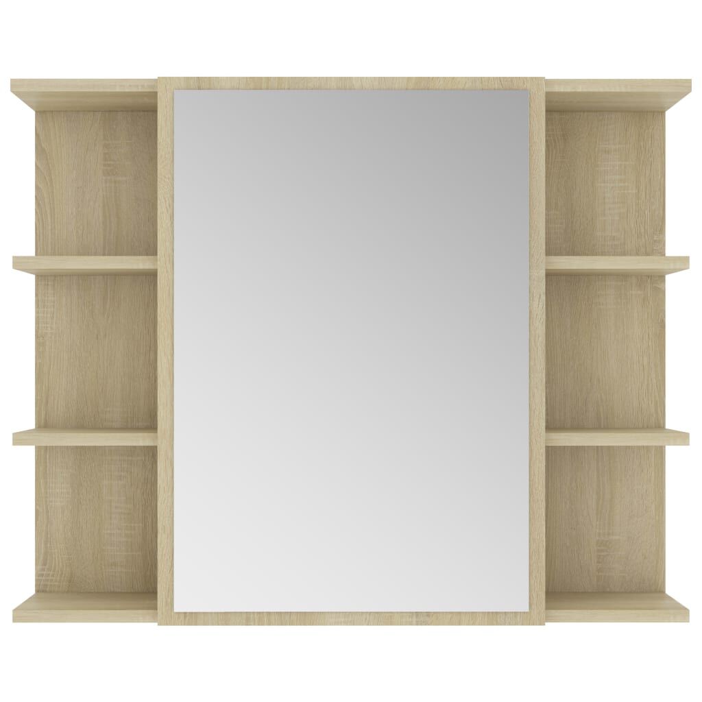 vidaXL Καθρέφτης Μπάνιου Sonoma Δρυς 80 x 20,5 x 64 εκ. από Επεξ. Ξύλο