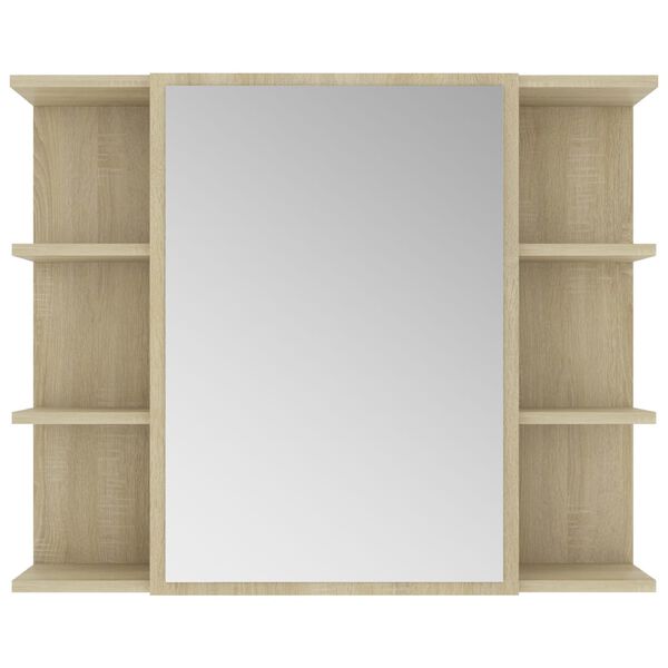 vidaXL Καθρέφτης Μπάνιου Sonoma Δρυς 80 x 20,5 x 64 εκ. από Επεξ. Ξύλο