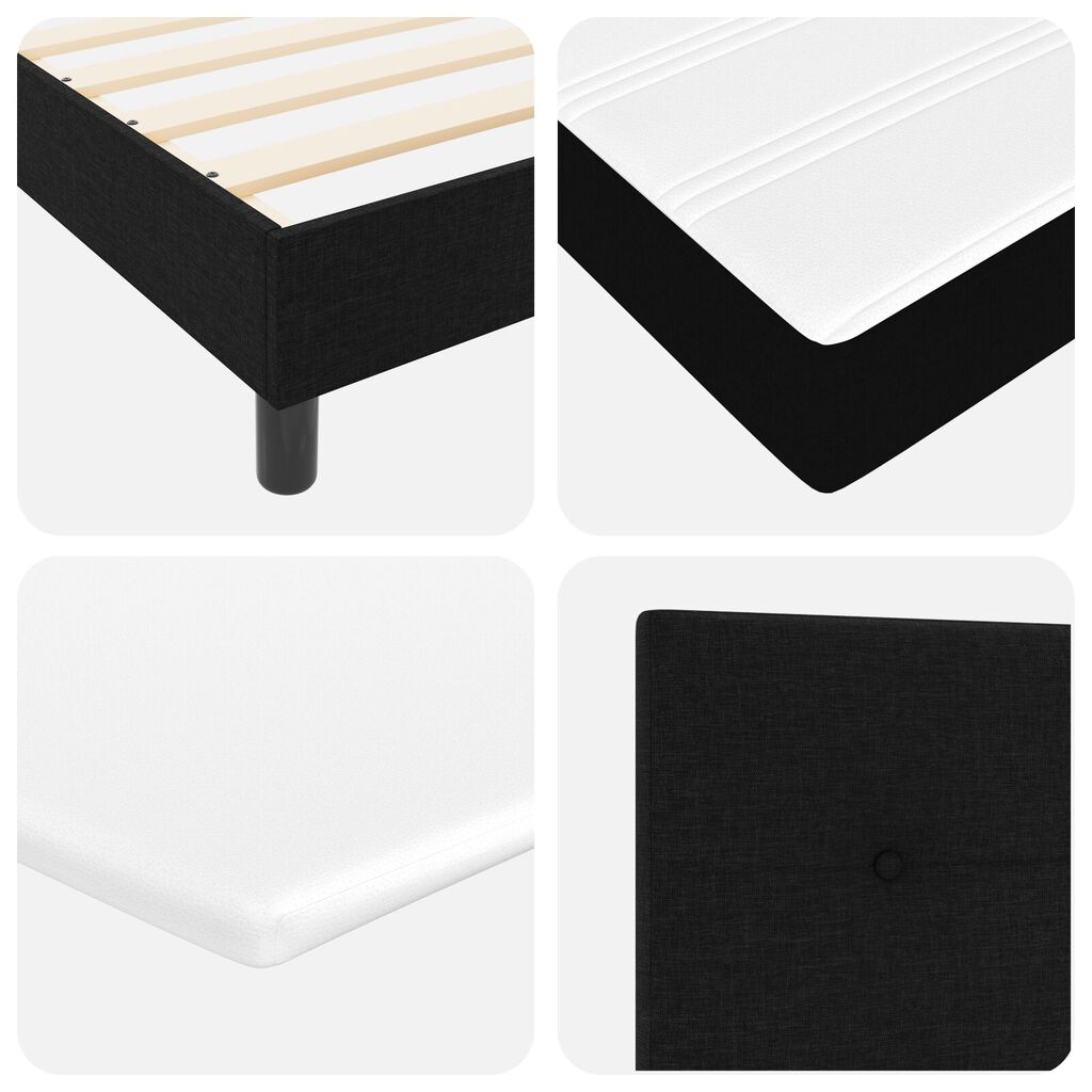 vidaXL κρεβάτι Box Spring με στρώμα & LED μαύρο 120x200 εκ. ύφασμα