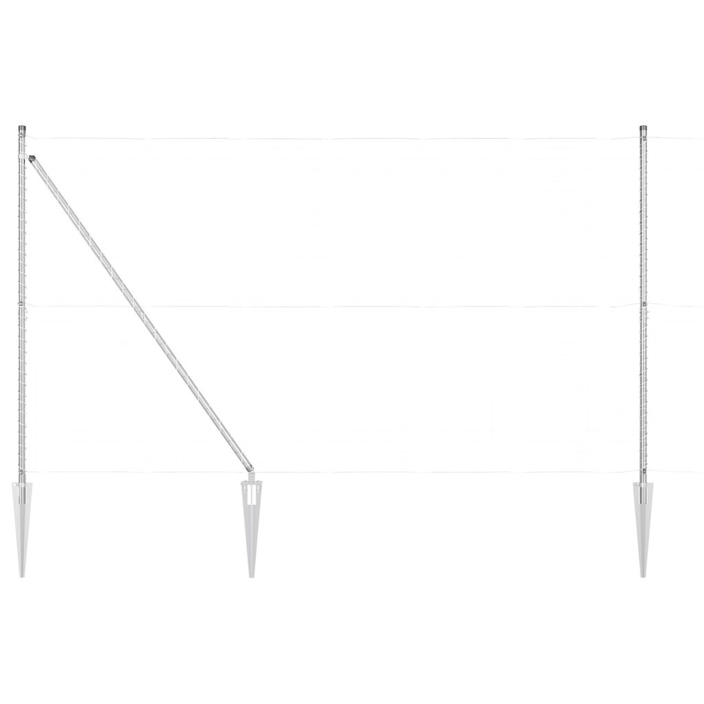Πόλοί περιφράξεων vidaXL με αιχμή 26 τεμάχια Ø32 mm 170 cm Γαλβανισμένο χάλυβα