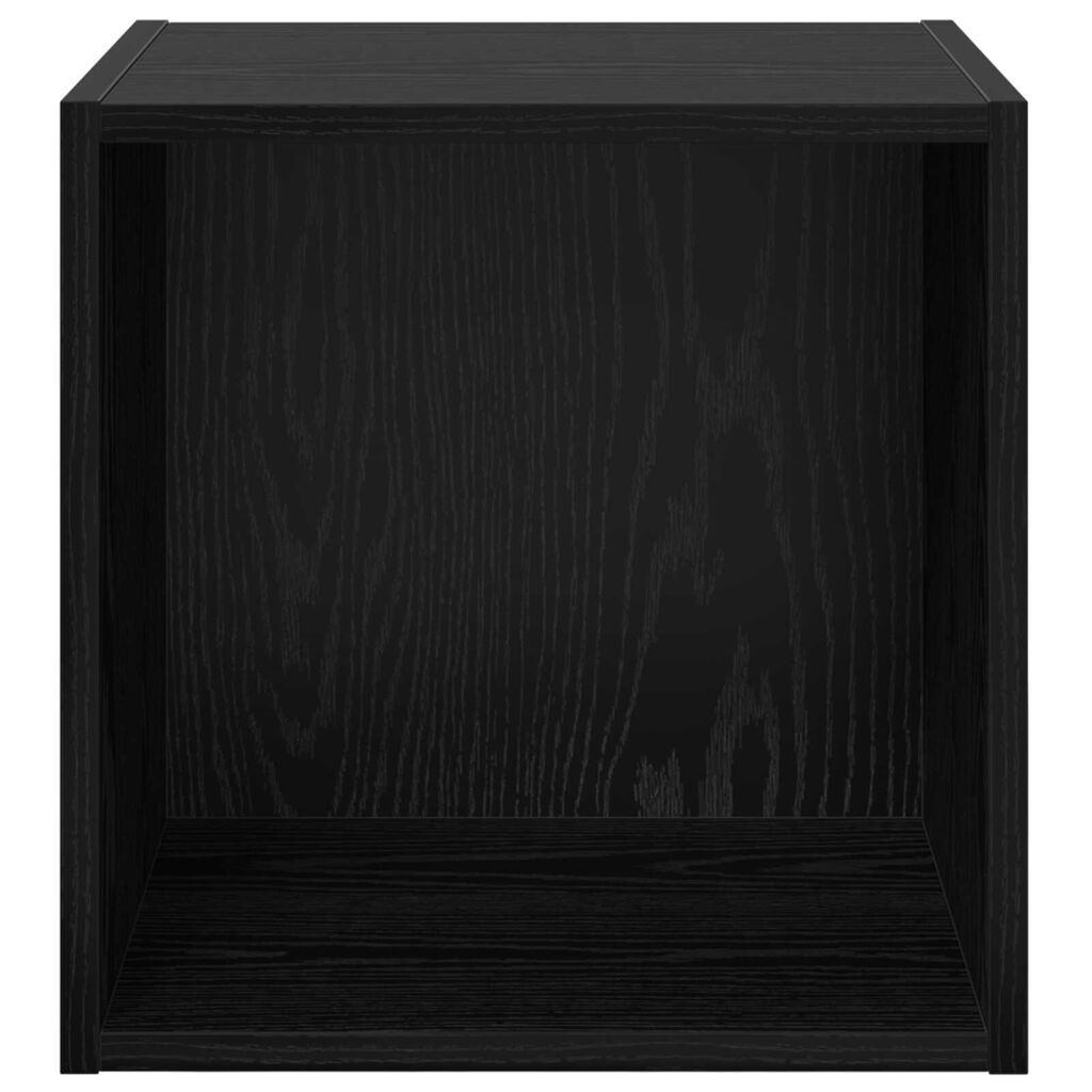 vidaXL Ντουλάπια Τοίχου - 2 σε Μαύρο, 37 x 37 x 37 εκ, Ξύλο.