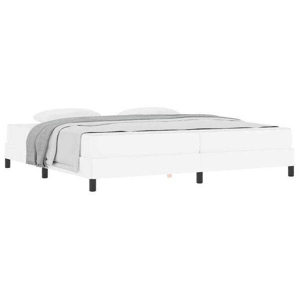 vidaXL Κρεβάτι Άλλο Καθαρό Λευκό 200 x 200 cm Τεχνητό δέρμα
