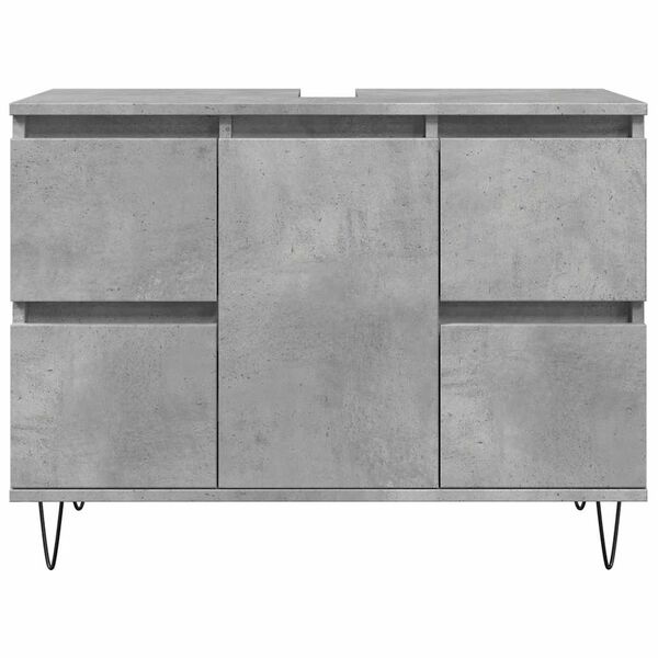 vidaXL Ντουλάπι Μπάνιου Γκρι Σκυροδέματος 80x33x60 εκ. Επεξ. Ξύλο