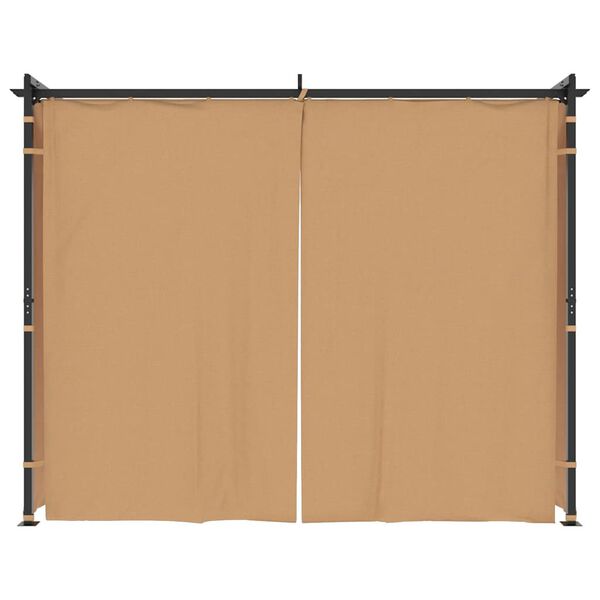 vidaXL Κιόσκι με Κουρτίνες Taupe 3 x 3 μ. Ατσάλινο