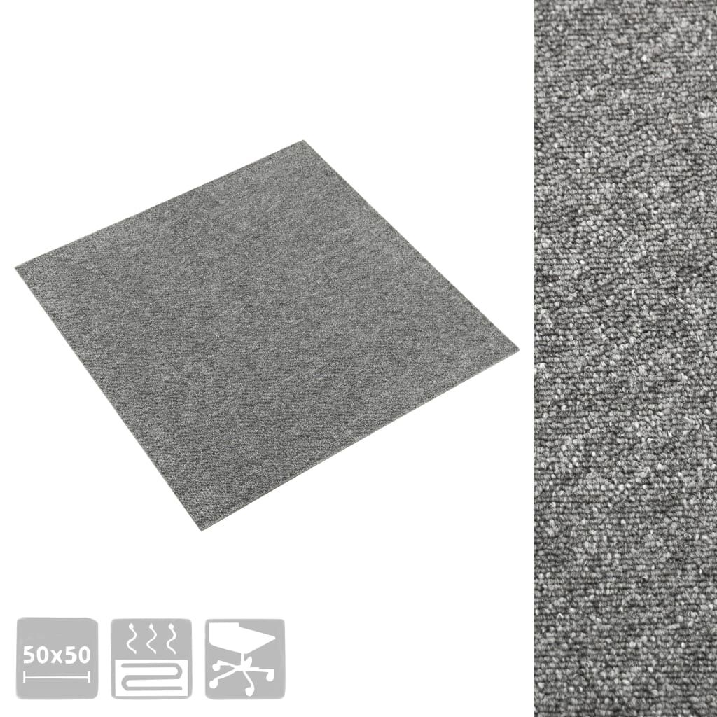 vidaXL Μοκέτα Πλακάκι 20 τεμ. Γκρι 5 μ² 50x50 εκ.