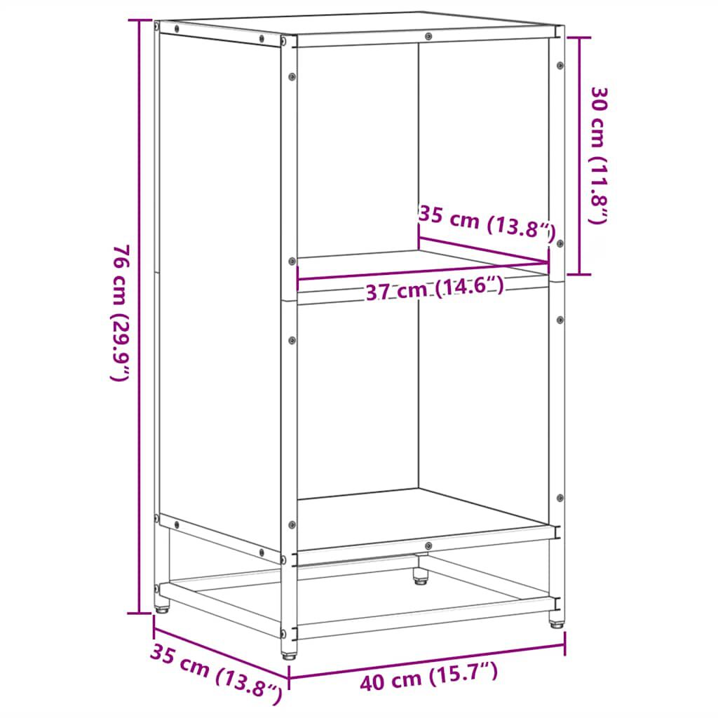 vidaXL Ντουλάπι βιβλίων Sonoma Oak 40x35x76 cm Κατασκευασμένο ξύλο